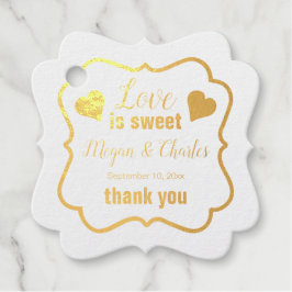 Liefde is lieve harten bruiloft citaat Dank u Bedankjes Labels