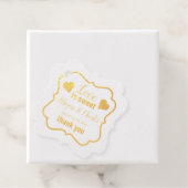 Liefde is lieve harten bruiloft citaat Dank u Bedankjes Labels (Met doos)