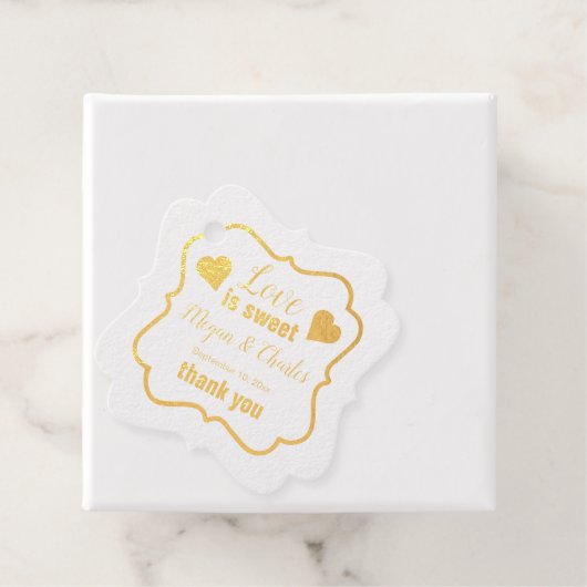 Liefde is lieve harten bruiloft citaat Dank u Bedankjes Labels (Met doos)