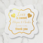 Liefde is lieve harten bruiloft citaat Dank u Bedankjes Labels (Voorkant)