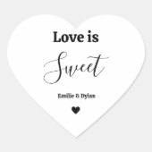 Liefde is lieve huwelijksgunsten hart sticker (Voorkant)