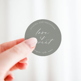 Liefde is lieve Sticker, gepersonaliseerde feestgu Ronde Sticker