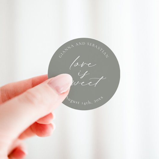 Liefde is lieve Sticker, gepersonaliseerde feestgu Ronde Sticker