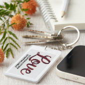 Liefde is Lijden Quote Acryl Sleutelhanger (Voorkant Rechts)