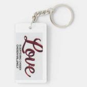 Liefde is Lijden Quote Acryl Sleutelhanger (achterkant)