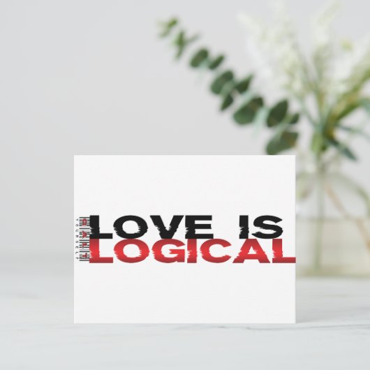 Liefde is logisch briefkaart (Staand voorkant)