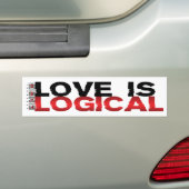 Liefde is logisch bumpersticker (Op auto)