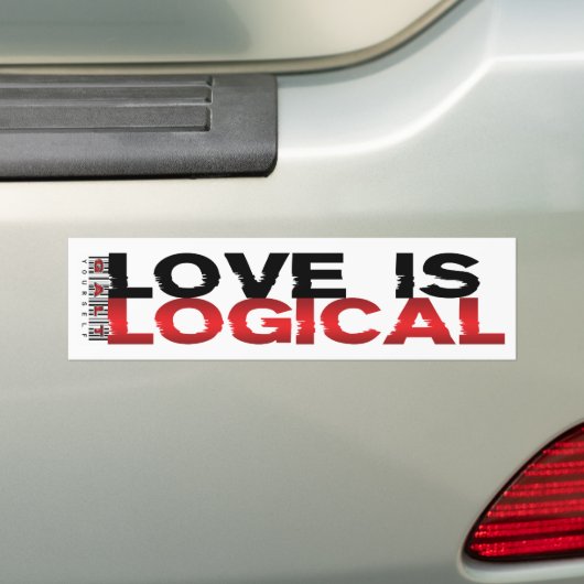 Liefde is logisch bumpersticker (Op auto)