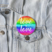 Liefde is Love Bold Gay Pride Rainbow Button (In situ)