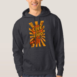 Liefde Is Luid Opvallende Comic-Style Uitspraak Hoodie