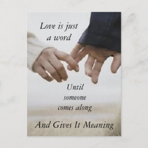 Liefde is maar een woord aankondigingskaart