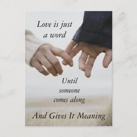 Liefde is maar een woord aankondigingskaart (Voorkant)