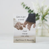 Liefde is maar een woord aankondigingskaart (Staand voorkant)