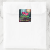 Liefde is magisch vierkante sticker (Tas)