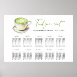 Liefde is Matcha Trouwzaalstoelindeling Poster