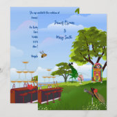 Liefde is Meadow Serenade Cicadas bruiloft Kaart (Voorkant / Achterkant)