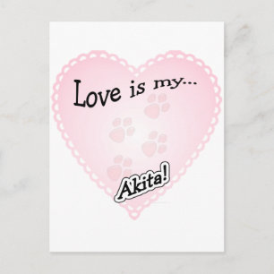 Liefde is mijn Akita Briefkaart