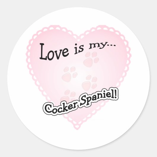 Liefde is mijn Cocker Spaniel - Sticker (Voorkant)