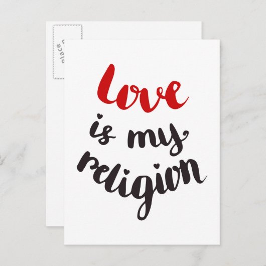 Liefde is mijn religie briefkaart (Voorkant / Achterkant)