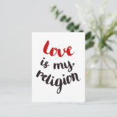 Liefde is mijn religie briefkaart (Staand voorkant)