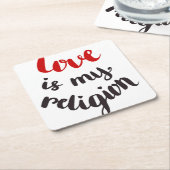 Liefde is mijn religie kartonnen onderzetters (Schuin)