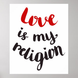 Liefde is mijn religie poster