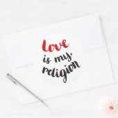 Liefde is mijn religie ronde sticker (Envelop)