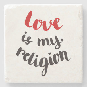 Liefde is mijn religie stenen onderzetter