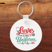 Liefde is mijn uniform verpleegster sleutelhanger (Achterkant)