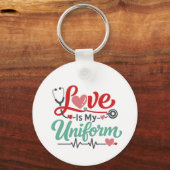 Liefde is mijn uniform verpleegster sleutelhanger (Voorkant)