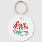 Liefde is mijn uniform verpleegster sleutelhanger (Achterkant)