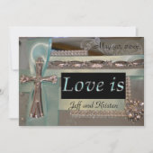 Liefde is... Mint en Silver Wedding Uitnodiging (Voorkant)