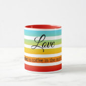 Liefde is ... Mok kleurrijke regenboogstrips (Midden)