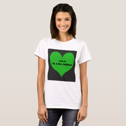 Liefde is Mr. en mevrouw Robinson T-Shirt (Voorkant volledig)