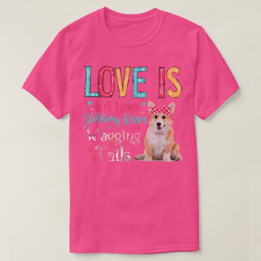 Liefde is natte neusschelp Kisses die taarten zwaa T-shirt (Design voorkant)