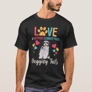 Liefde is natte neusschelp Kisses die trappels ver T-shirt