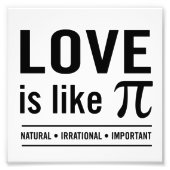 Liefde is net zoals Pi Foto Afdruk (Voorkant)