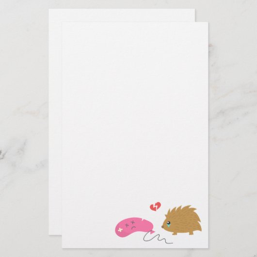 Liefde is niet bedoeld als een grappige egel. briefpapier (Voorkant / Achterkant)