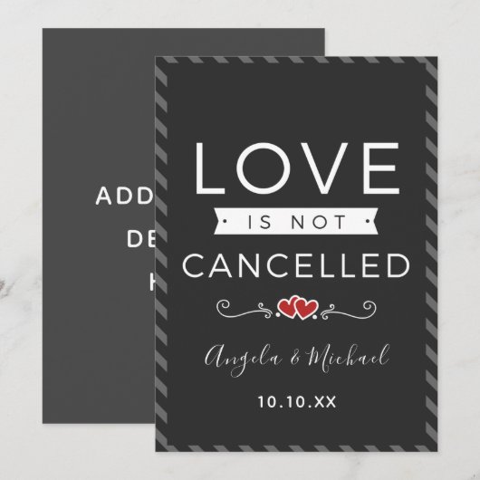 Liefde is niet geannuleerd Funny Romantisch Donker Feestdagenkaart (Voorkant / Achterkant)