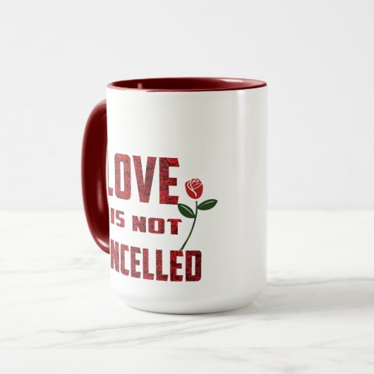 Liefde is niet geannuleerd mok (Voorkant links)