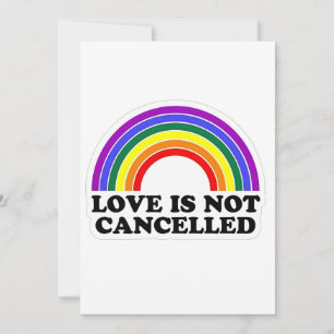 Liefde is niet geannuleerd Regenboog LGBT Pride Mo Feestdagenkaart