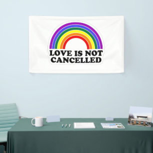 Liefde is niet geannuleerd Regenboog LGBT Pride Mo Spandoek