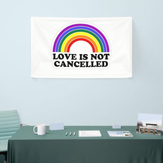 Liefde is niet geannuleerd Regenboog LGBT Pride Mo Spandoek (Beurs)