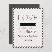 Liefde is niet geannuleerd Romantische pastel Mini Feestdagenkaart (Voorkant / Achterkant)