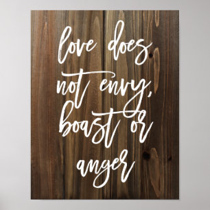 Liefde is niet jaloers, boast of... Faux Wood   PO Poster