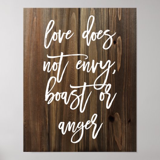 Liefde is niet jaloers, boast of... Faux Wood | PO Poster (Voorkant)