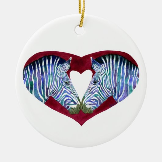 "Liefde is niet zwart & wit" Zebra Ornament (Voorkant)