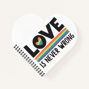Liefde is nooit de verkeerde regenboog LGBTQ pride Notitieboek