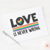 Liefde is nooit de verkeerde regenboog LGBTQ pride Rechthoekige Sticker (Envelop)