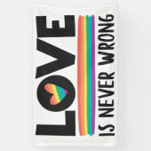 Liefde is nooit de verkeerde regenboog LGBTQ pride Spandoek (Verticaal)